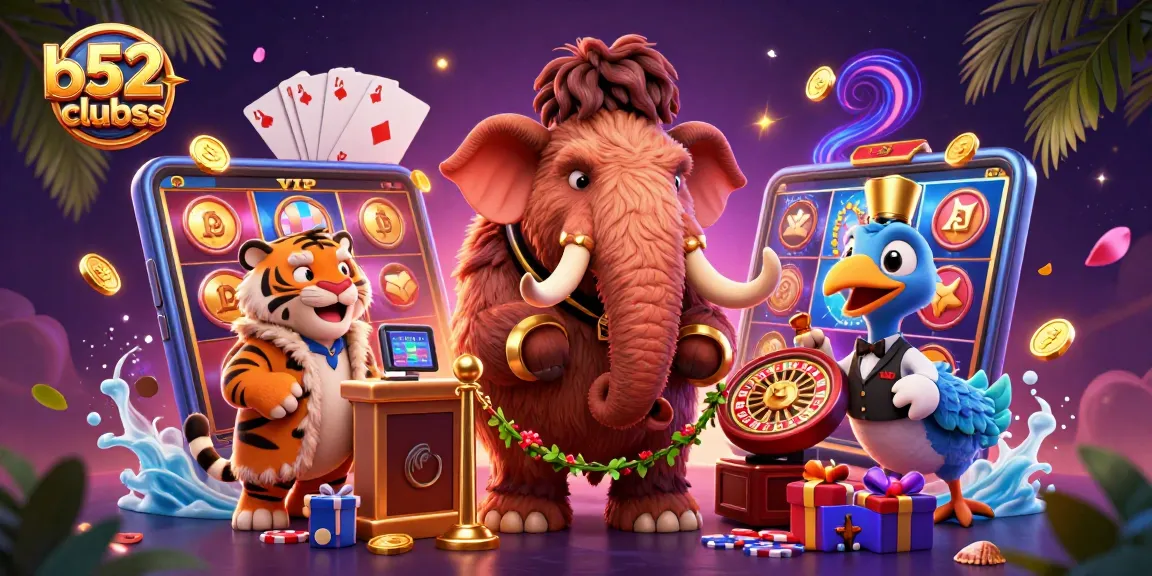 Enjoy thrilling gameplay at b52clubss with a vibrant casino scene showcasing engaging characters and dynamic elements.