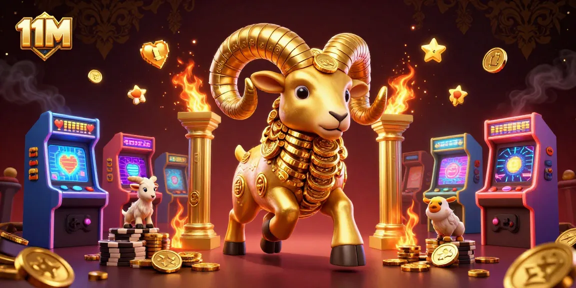 Experience dynamic gameplay with the 11M golden ram amidst casino-themed excitement.