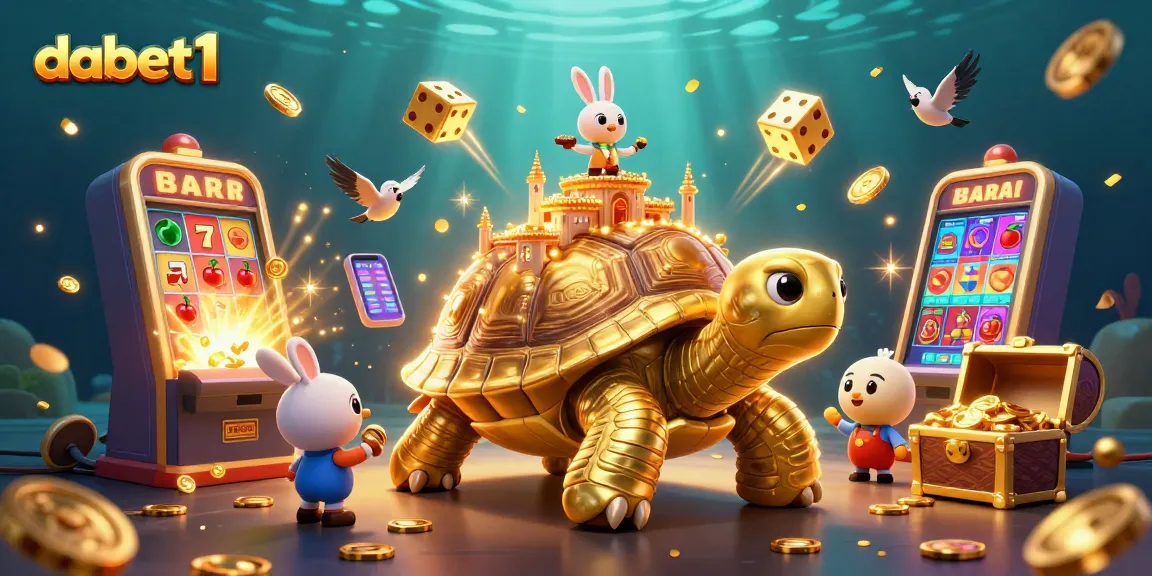 Experience thrilling wins at dabet1 with a golden tortoise casino scene filled with excitement.