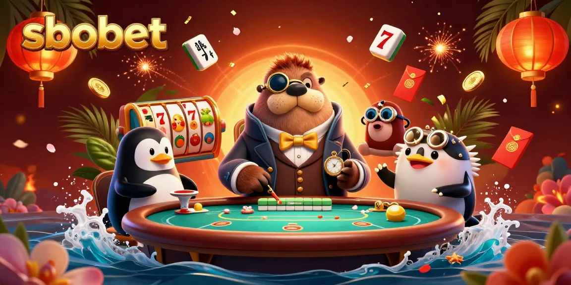 sbobet presents a vibrant underwater poker scene with whimsical characters and dynamic casino elements