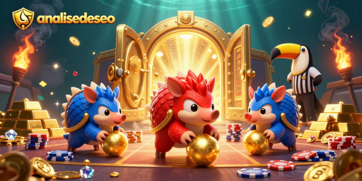 Rival pangolins roll golden balls amidst poker chips in an analisedeseo-themed casino scene