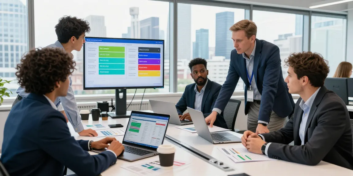 Business energy comparison UK team collaborating around a conference table analyzing energy prices