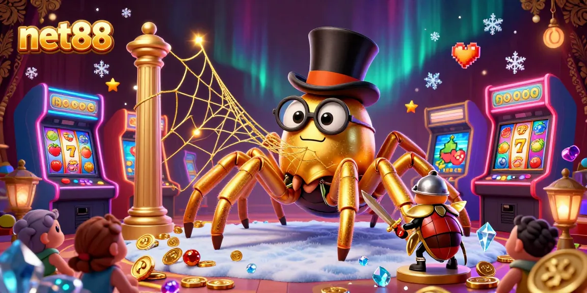 Engage in slot excitement with net88's vibrant gaming scene featuring a brave beetle knight.