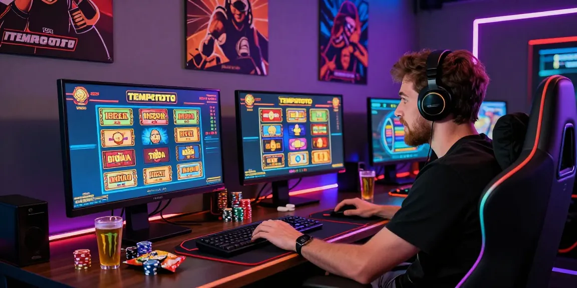 Exciting TEMPOTOTO online gambling scene featuring a player engaged with interactive slot games.