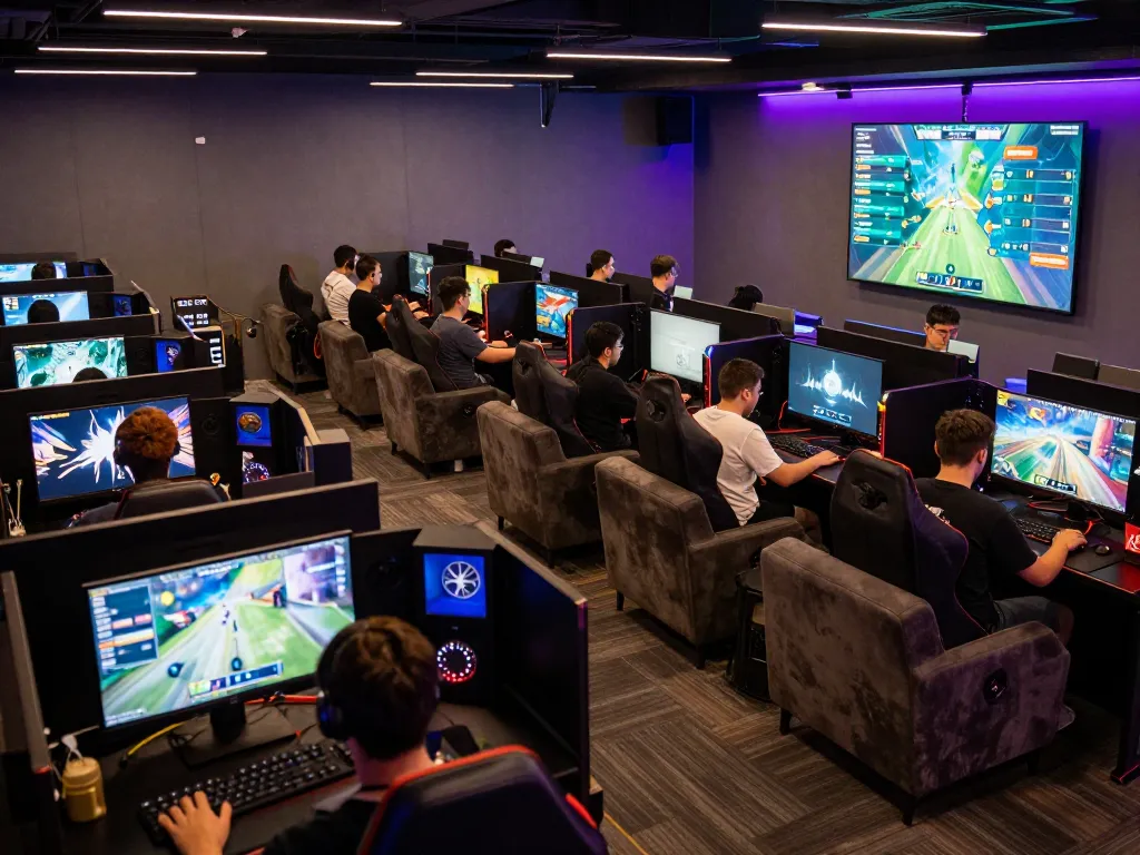 KPK100 gamers competing passionately in a vibrant gaming arena atmosphere