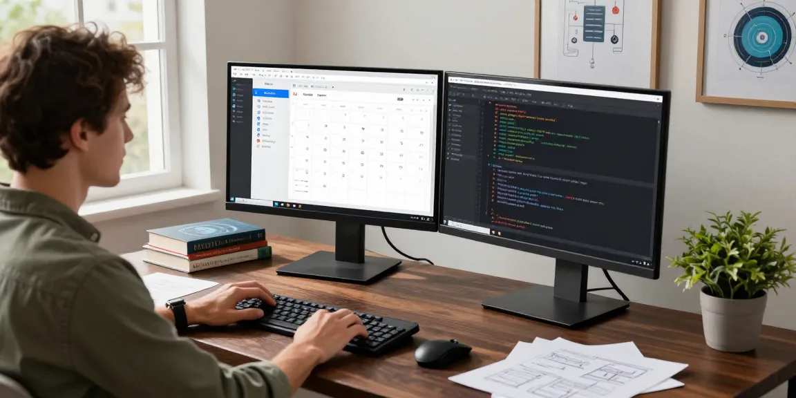 openclaw interface on dual monitors in a modern home office