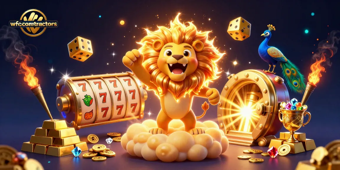 Experience thrilling wins with wfccontractors in this vibrant casino scene filled with golden treasures and dynamic symbols.