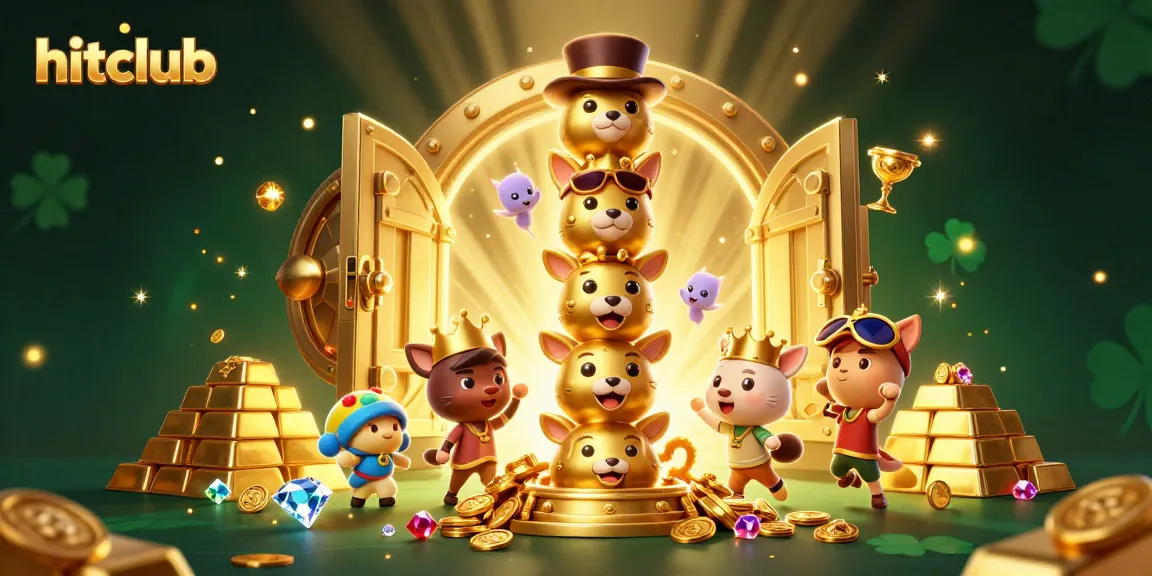 Join the excitement at hitclub with vibrant casino elements and a mystical golden totem.