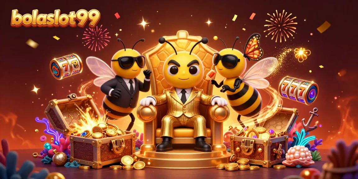 Experience thrilling action at bolaslot99 with a vibrant 3D casino scene featuring unique characters.