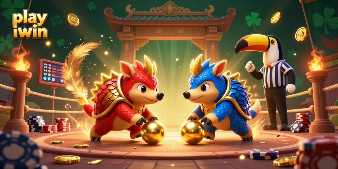Experience excitement and thrill as you play iwin with rival pangolins in a dynamic casino battle scene.
