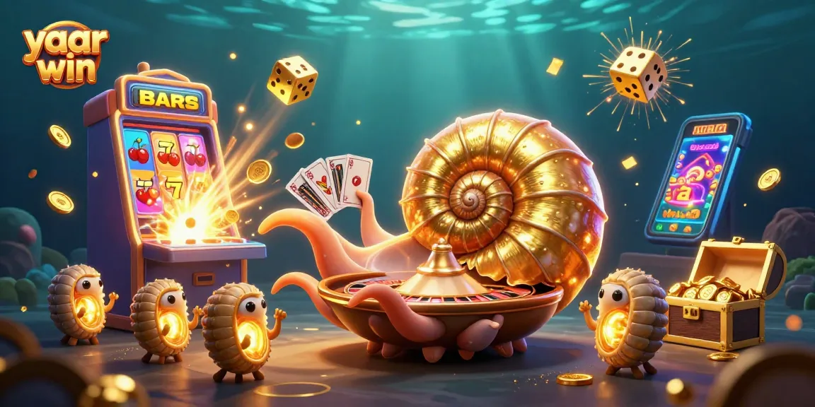 Experience thrilling gameplay at Yaar Win with an engaging 3D casino illustration depicting a vibrant gambling scene.