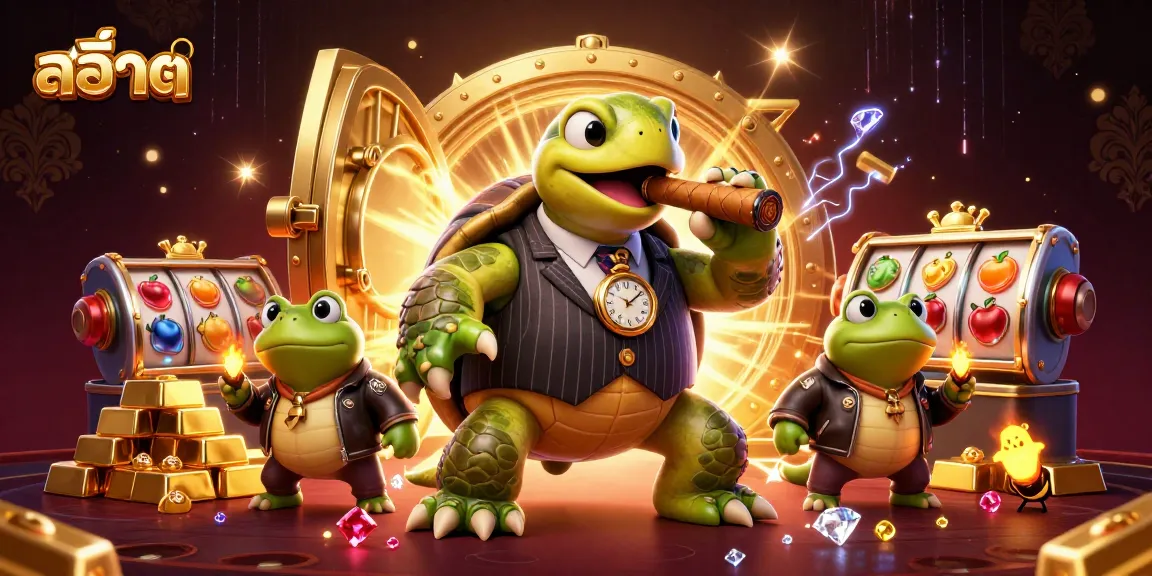 Experience thrilling สล็อต action with vibrant slot elements and casino characters in a dynamic 3D scene.