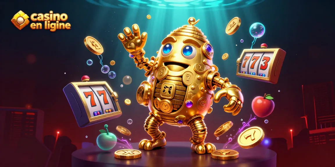 Jouez au casino en ligne avec ce golem d'or et des machines à sous éclatantes.