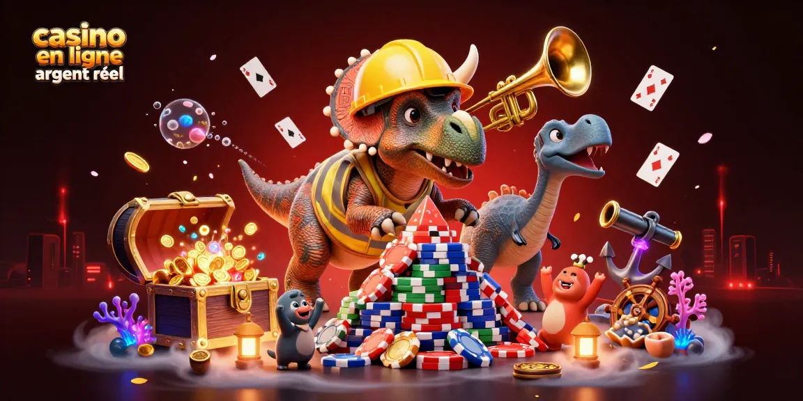 Jouez au casino en ligne argent réel avec des personnages colorés célébrant un jackpot.