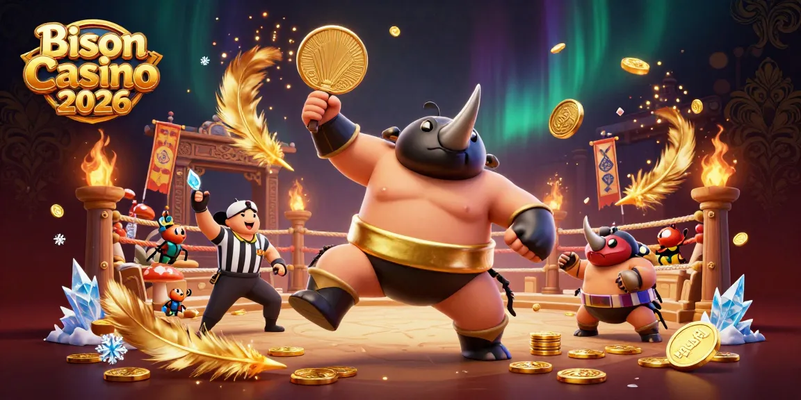 Bison Casino 2026 nyereményes játékokban részesülő bónuszfelhő, amely aranyérmék köpülésével és nyereményekkel jár.