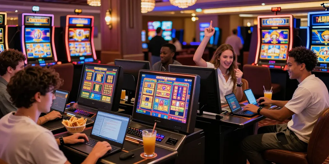 Pengalaman bermain slot online di Pasar88 dengan suasana kasino yang meriah.