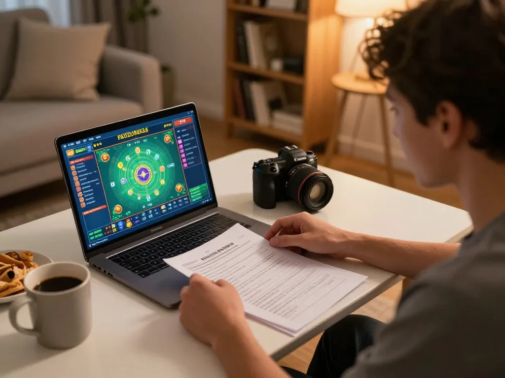 Paito macau gaming session at home, showcasing strategic gameplay and focused atmosphere.