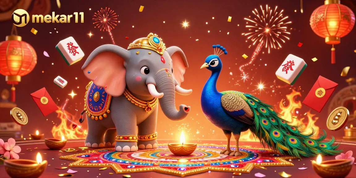 Experience the vibrant excitement of mekar11 casino with dazzling Diwali-themed characters in a rich, festive setting.