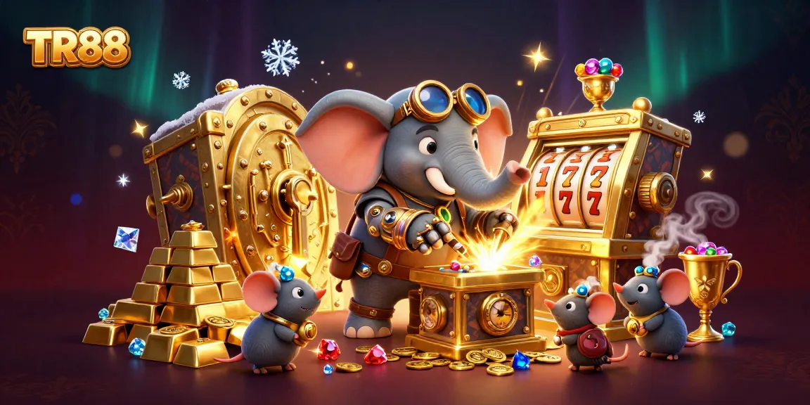 Experience ultimate gaming adventures with TR88's vibrant golden slot machine and steampunk characters.