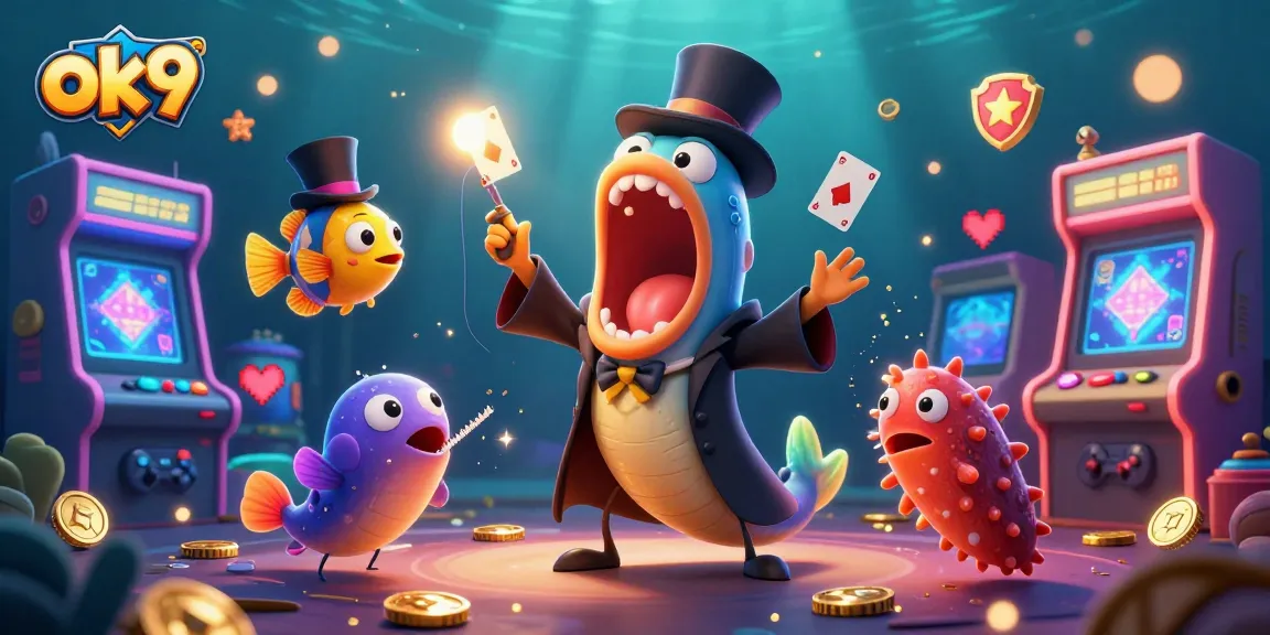 Enhance your betting experience at ok9 with vibrant 3D casino magic and gaming elements in action.