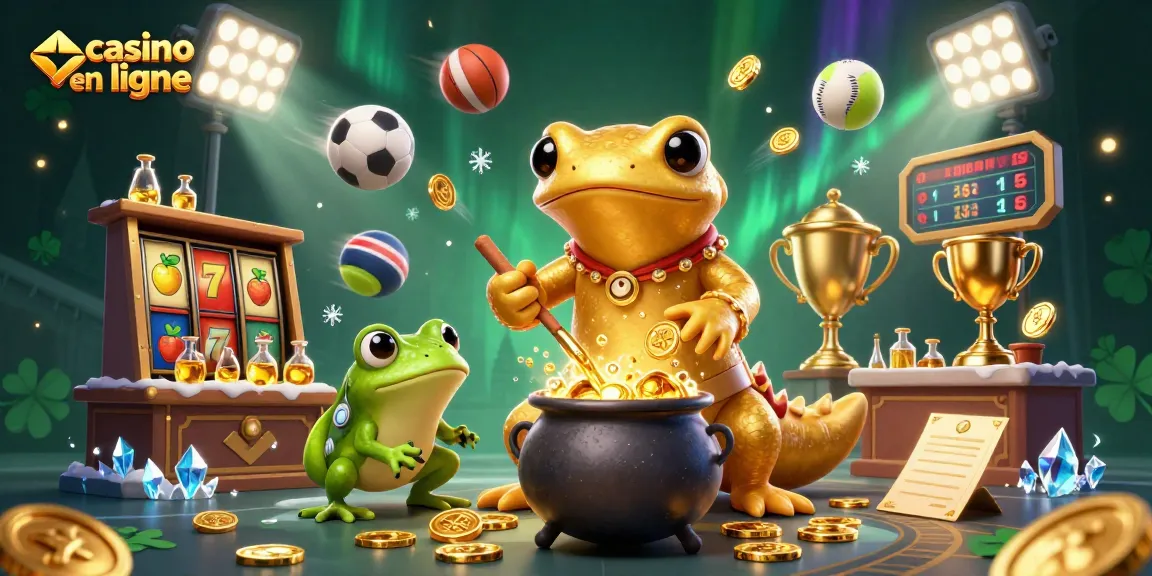 Découvrez une scène animée de casino en ligne avec un alchimiste et des ganaches d'or.