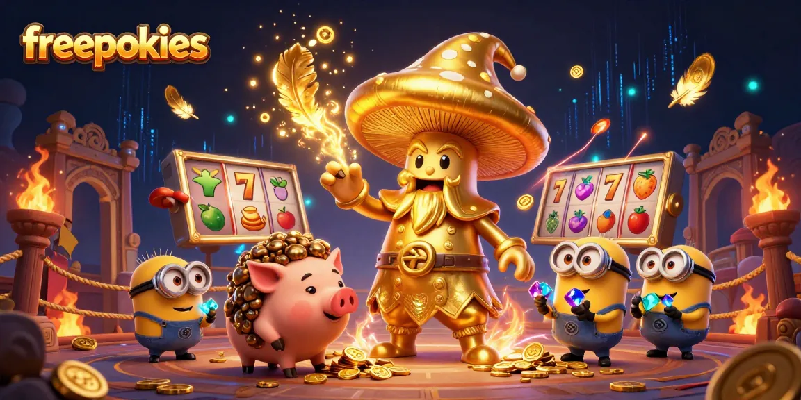 Spin freepokies to win big with magical characters in a vibrant casino scene.