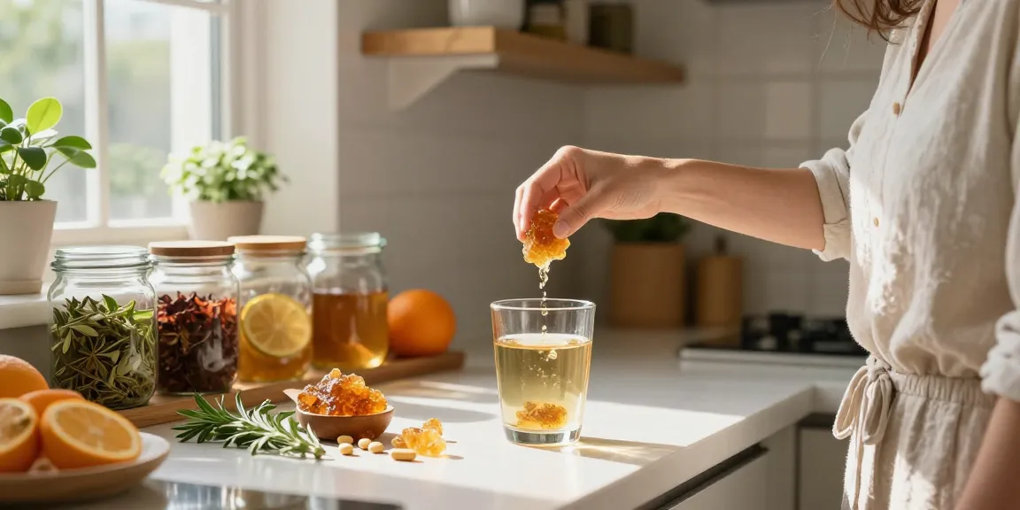 Dissolving the best shilajit in Australia in warm water for optimal health benefits.