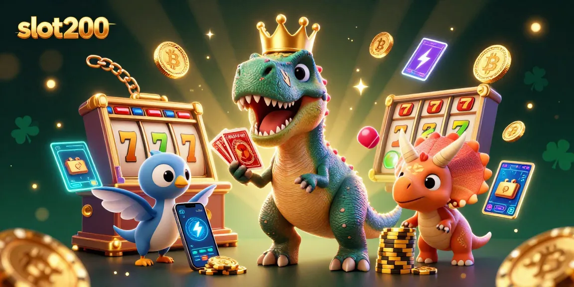 Menangkan permainan slot200 dengan dinosaurus lucu dan suasana kasino yang meriah.