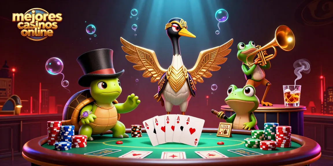 Disfruta de los mejores casinos online con personajes divertidos en un ambiente vibrante de casino.