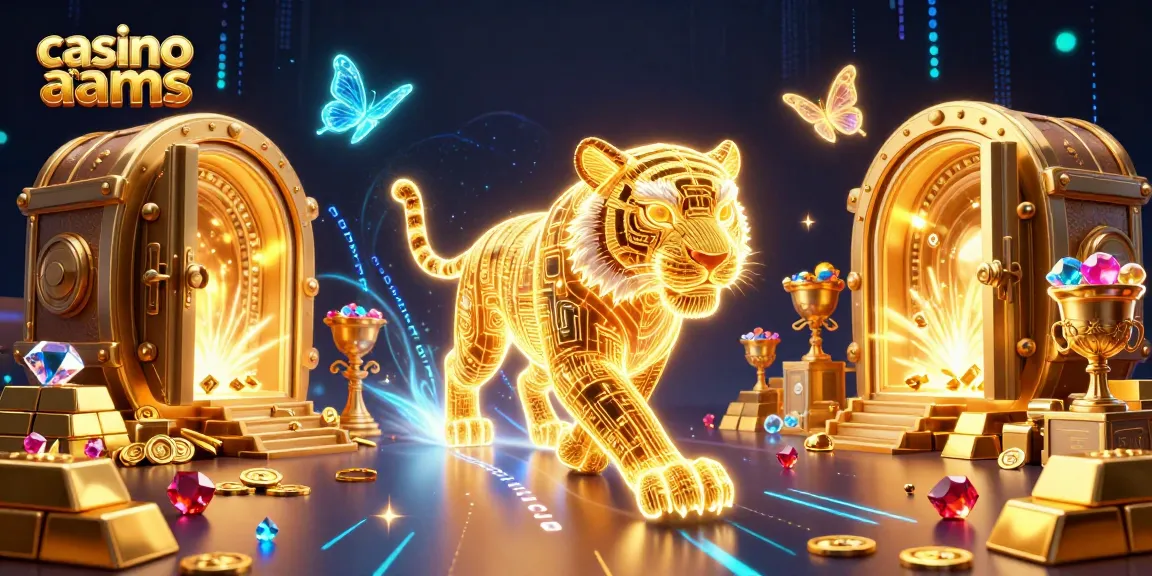 Immergiti nell'universo del casino non AAMS con un tigre dorato e amici in un'atmosfera vibrante.