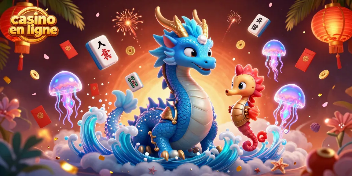 Plongez dans l'univers de casino en ligne avec des dragons marins et des lumières festives