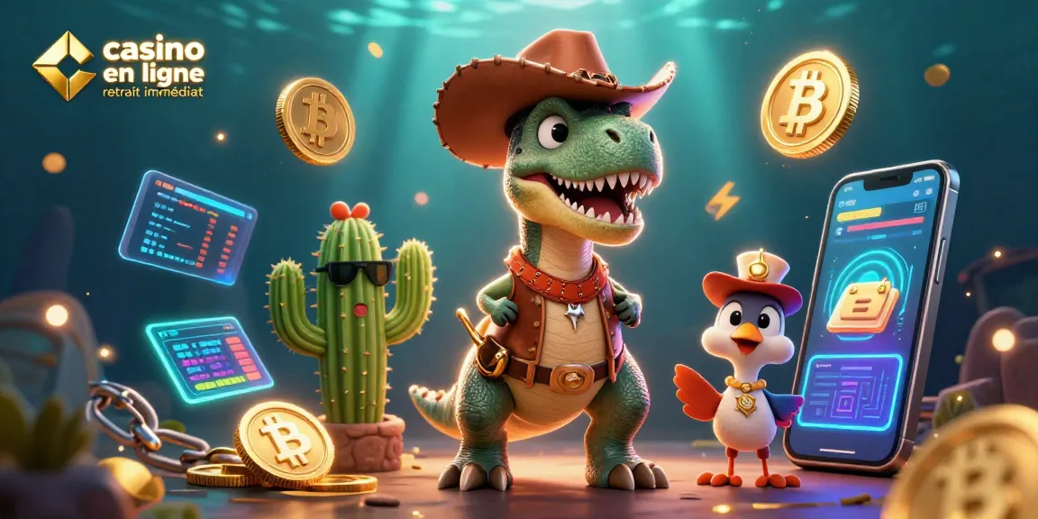 Casino en ligne retrait immédiat : plongez dans un monde de jeux avec un T-Rex et des éléments cryptographiques.
