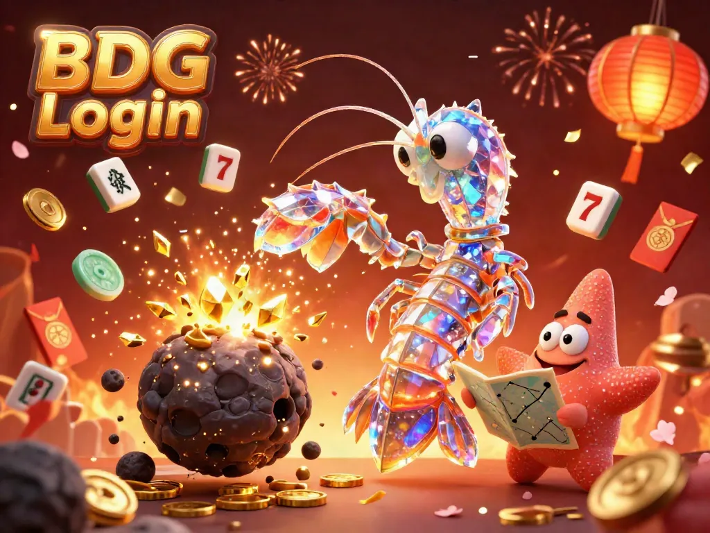 Engage with BDG Login in a vibrant casino-themed surreal scene showcasing colorful game elements.