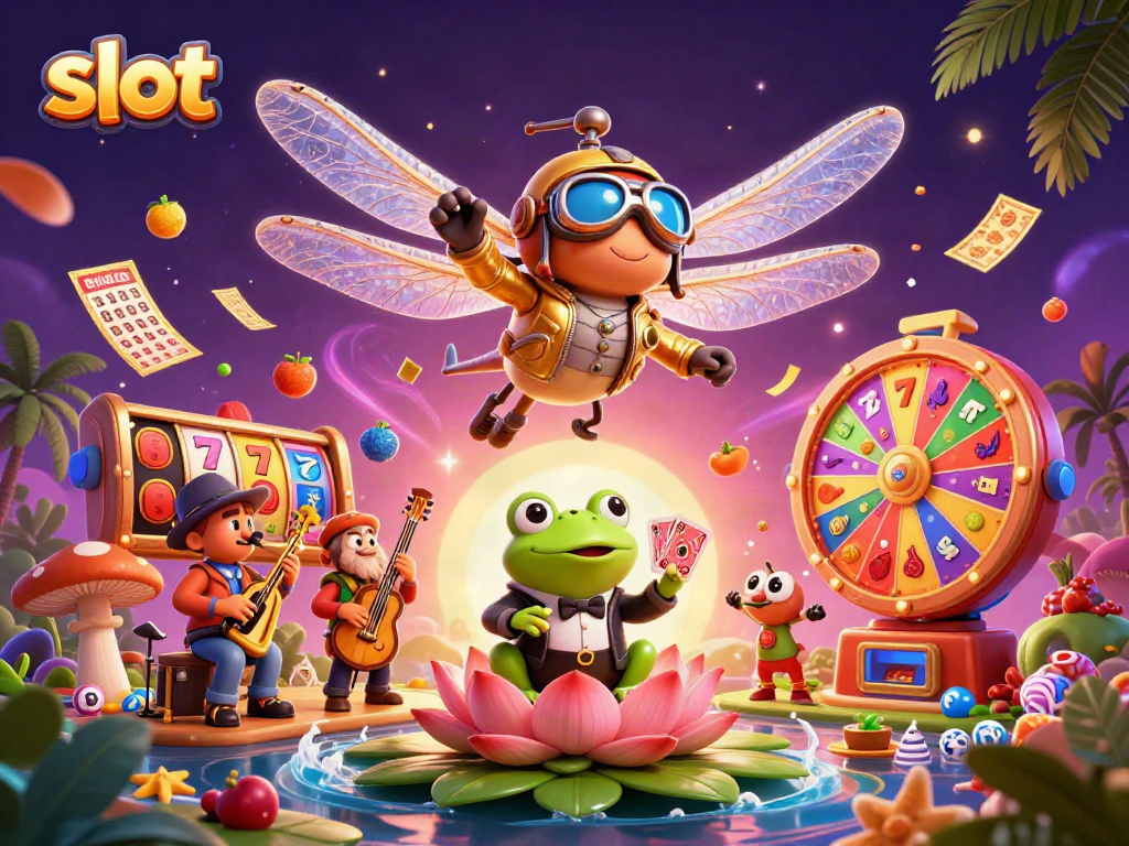 Spin slot reels with vibrant characters in a dynamic casino scene.
