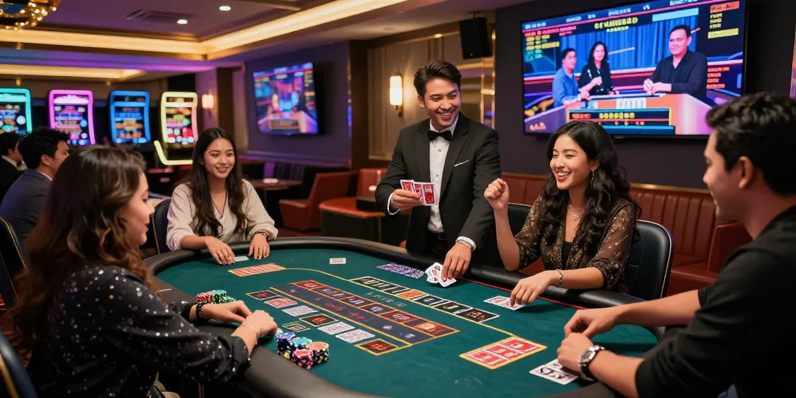 Exciting Andar Bahar casino game scene with players and cards in a vibrant casino atmosphere.