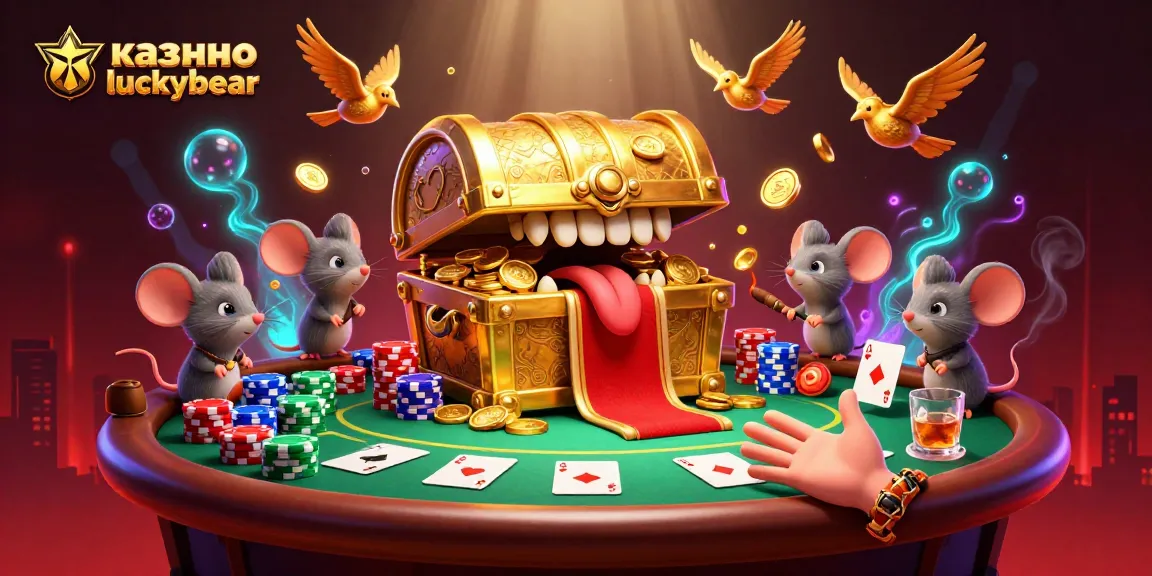 Engage in thrilling poker action with казино luckybear, featuring a lively scene of adventure and fortune.
