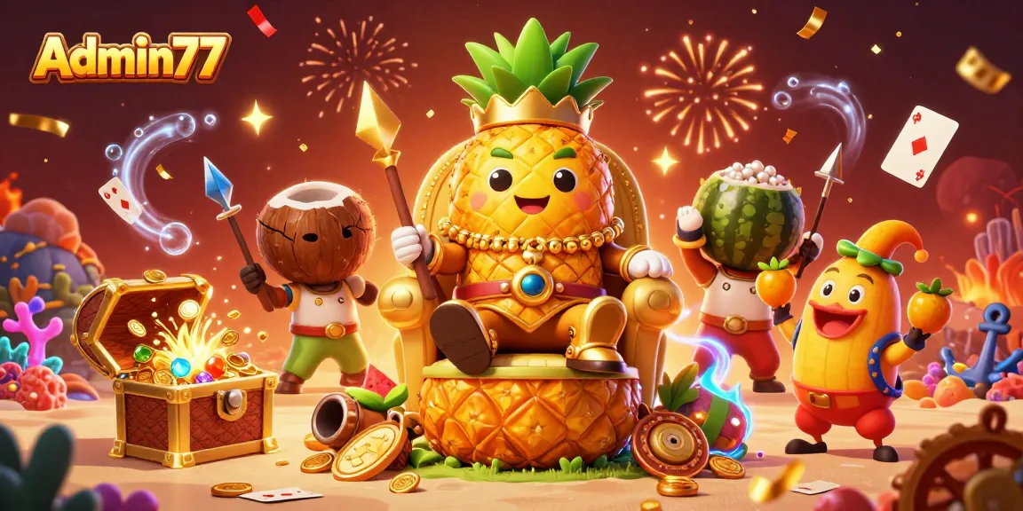 Join the excitement with Admin77's golden pineapple king and vibrant casino fun!