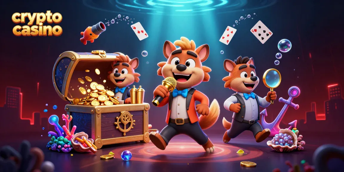 Scopri il mondo del crypto casino con questa divertente scena di un gruppo di iene in un club comico di casinò.