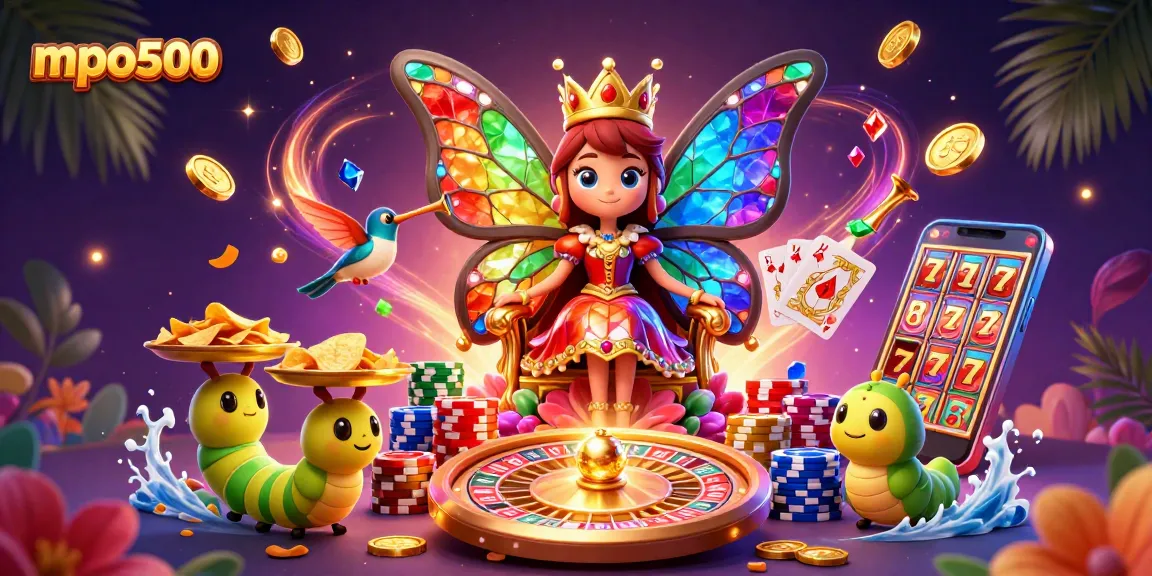 Experience thrilling gaming action at mpo500 with a vibrant illustration of casino excitement.