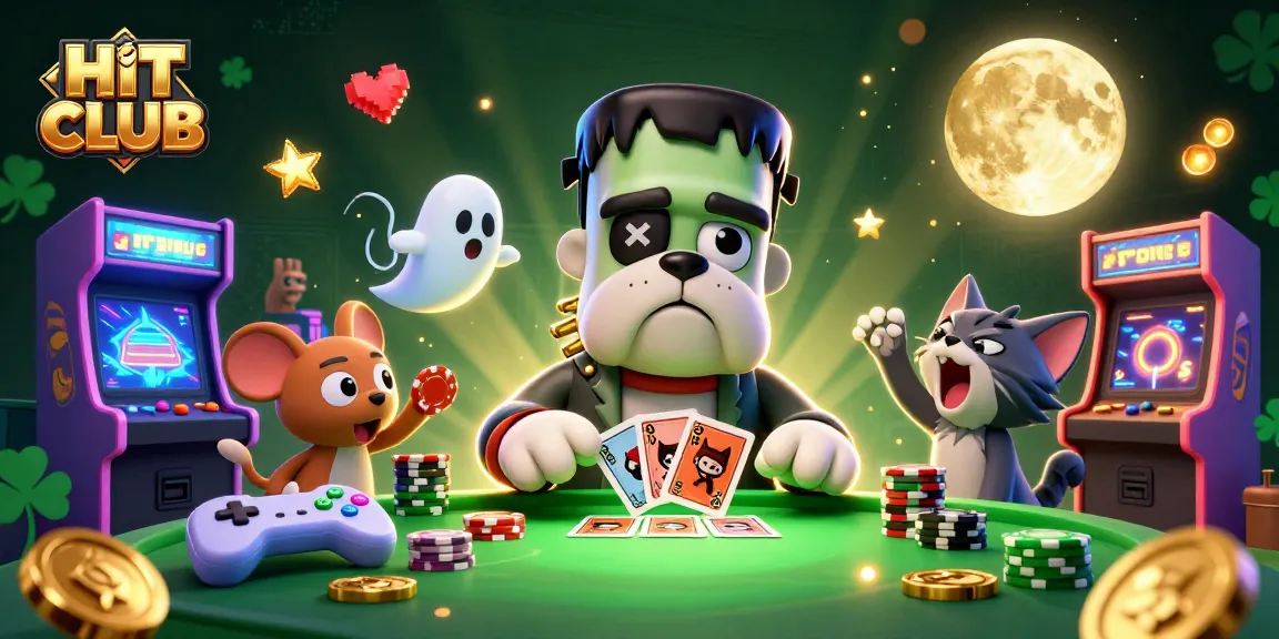 Engage with HIT CLUB's exciting gaming scene featuring dynamic characters and vibrant casino elements.