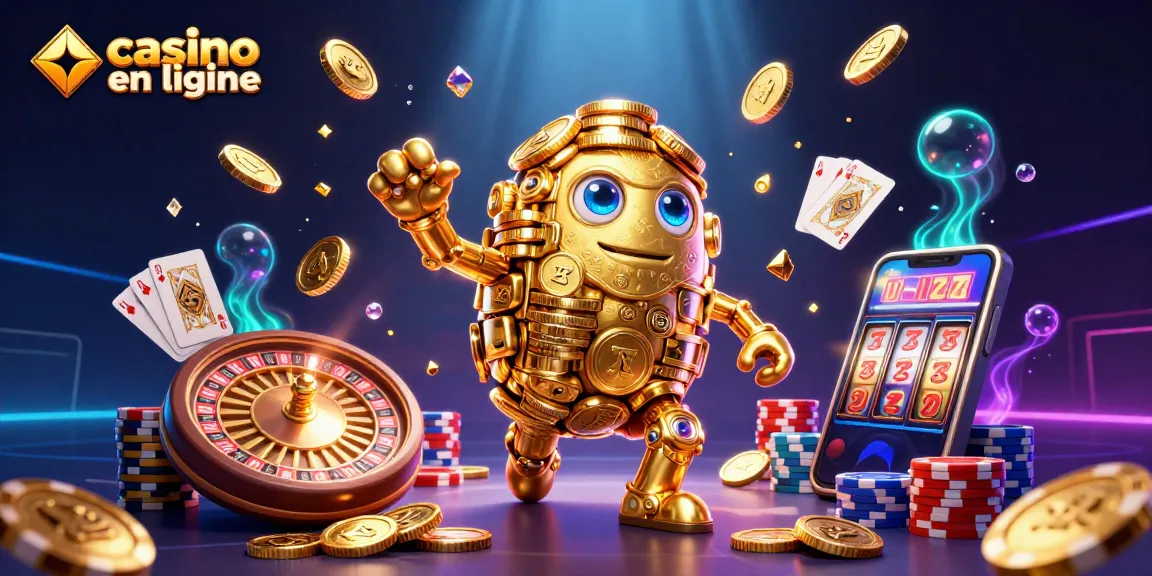 Jouez à des jeux captivants sur casino en ligne avec des personnages animés et des pièces d'or tourbillonnantes.