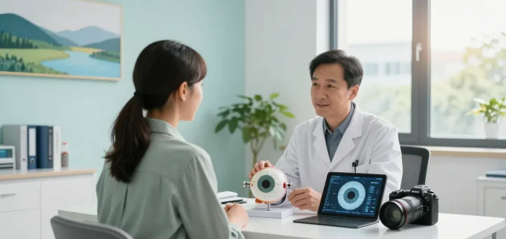 Vision Correction consultation with an expert ophthalmologist in a modern clinic setting.