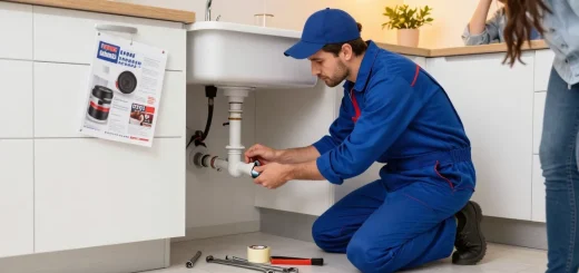 Emergency plumber in Northampton repairing a kitchen sink leak, showcasing tools and urgent home support.