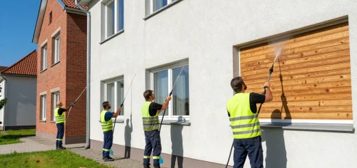 Professionelle Fassadenreinigung Pohlheim mit umweltschonenden Mitteln in Aktion.