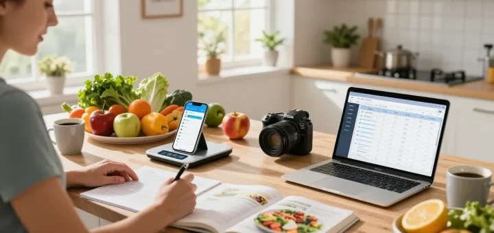 Preparing a healthy meal while using the best macro tracker for nutrition goals.